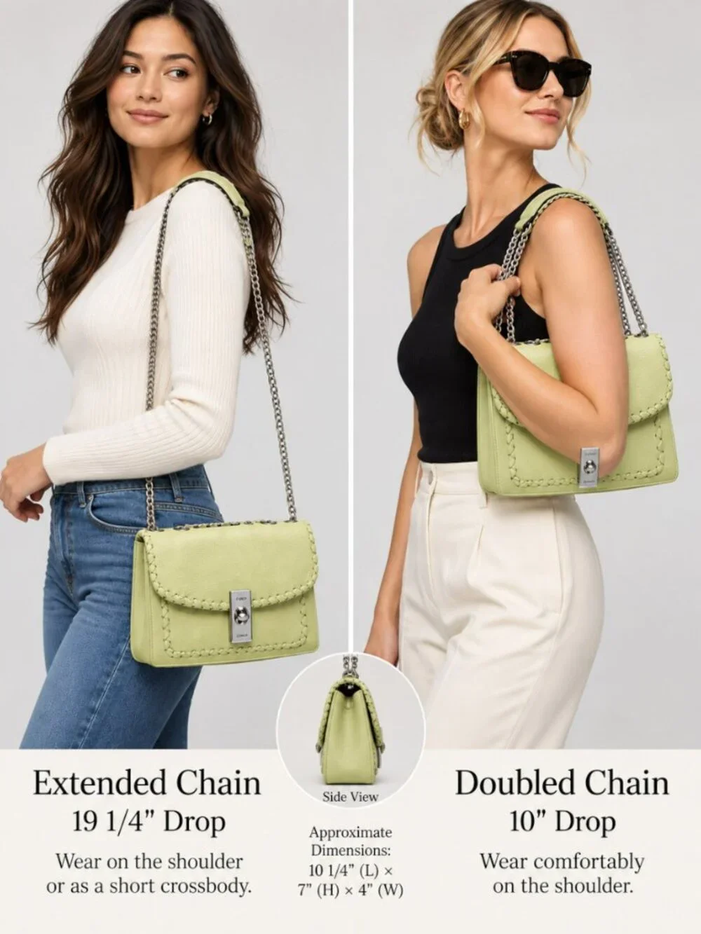 Coach Lane Pale Lime Whipstitch Convertible Shoulder Crossbody Bag CA239 NWOT